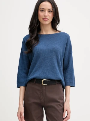 United Colors of Benetton sweter z krótkim rękawem damski z lnem