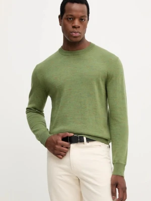 United Colors of Benetton sweter z wełną męski kolor zielony 111ZU10AB
