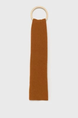 United Colors of Benetton szalik wełniany kolor brązowy gładki