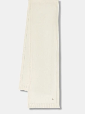 United Colors of Benetton szalik z dodatkiem wełny damski kolor beżowy gładki 122HDU01O