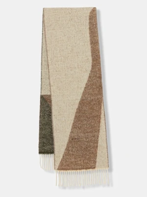 United Colors of Benetton szalik z dodatkiem wełny damski kolor zielony wzorzysty 64G8DU024