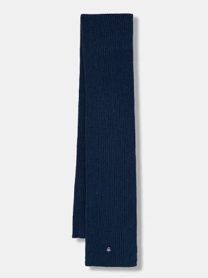 United Colors of Benetton szalik z dodatkiem wełny męski kolor niebieski gładki 12PAUU00X