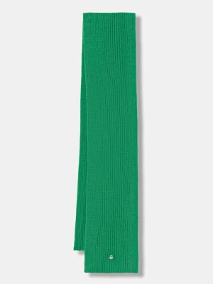 United Colors of Benetton szalik z dodatkiem wełny męski kolor zielony gładki 12PAUU00X