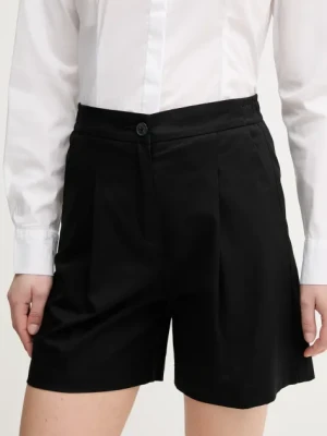 United Colors of Benetton szorty damskie kolor czarny gładkie high waist 40FAD901U