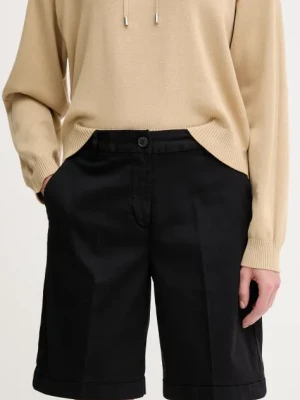 Zdjęcie produktu United Colors of Benetton szorty damskie kolor czarny gładkie high waist 4CDRD901W
