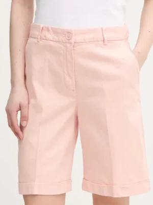 United Colors of Benetton szorty damskie kolor różowy gładkie high waist 4CDRD901W