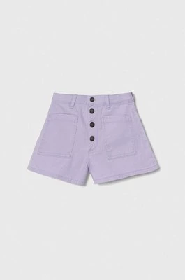 United Colors of Benetton szorty jeansowe dziecięce kolor fioletowy gładkie regulowana talia