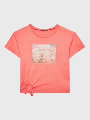 United Colors Of Benetton T-Shirt 3096C10B4 Koralowy Regular Fit
