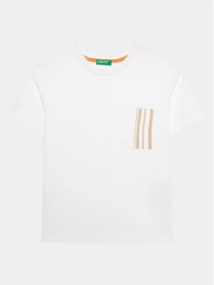 United Colors Of Benetton T-Shirt 3096C10BK Biały Regular Fit