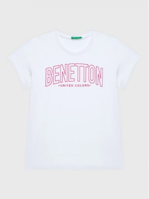 United Colors Of Benetton T-Shirt 3096C10C8 Biały Regular Fit