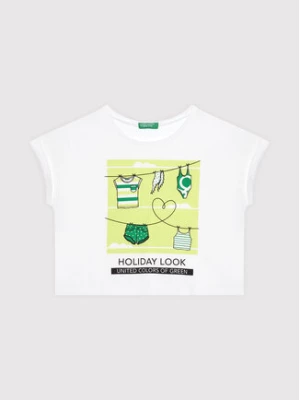 United Colors Of Benetton T-Shirt 3096C15AV Biały Boxy Fit