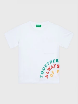United Colors Of Benetton T-Shirt 3096G108I Biały Regular Fit