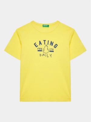 United Colors Of Benetton T-Shirt 3096G109K Żółty Regular Fit