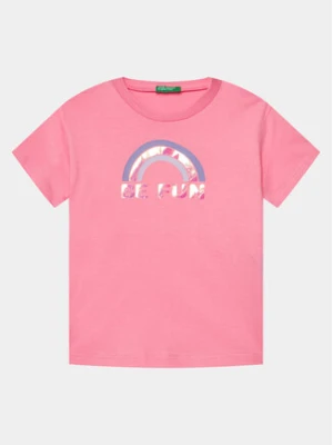 United Colors Of Benetton T-Shirt 3096G10E5 Różowy Boxy Fit