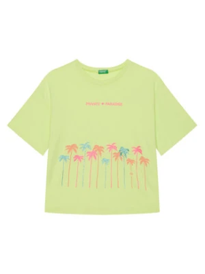 United Colors Of Benetton T-Shirt 35RYC10OZ Żółty Regular Fit