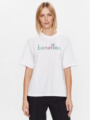 United Colors Of Benetton T-Shirt 3BL0D103H Biały Regular Fit