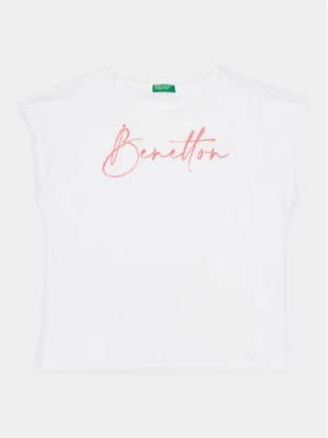 United Colors Of Benetton T-Shirt 3I1XC10C0 Biały Regular Fit