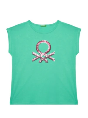 United Colors Of Benetton T-Shirt 3I1XC10P1 Zielony Regular Fit