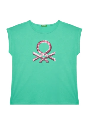 United Colors Of Benetton T-Shirt 3I1XC10P1 Zielony Regular Fit