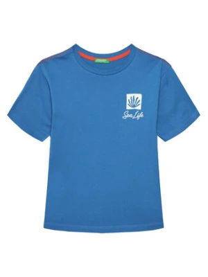 United Colors Of Benetton T-Shirt 3I1XC10P4 Niebieski Oversize