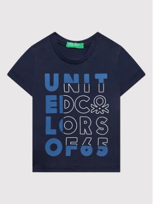 United Colors Of Benetton T-Shirt 3I1XG100G Granatowy Regular Fit