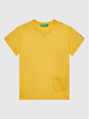 United Colors Of Benetton T-Shirt 3I1XG100M Żółty Regular Fit