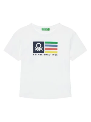 United Colors Of Benetton T-Shirt 3I1XG10HT Biały Regular Fit