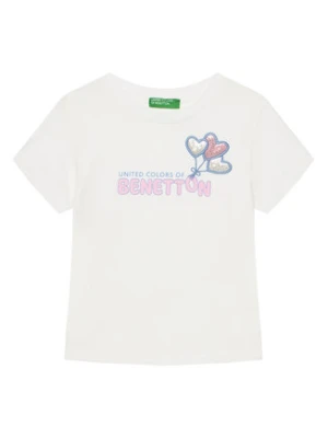 United Colors Of Benetton T-Shirt 3I1XG10JB Biały Regular Fit