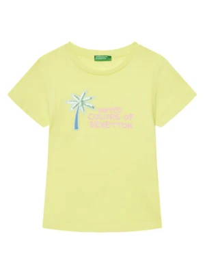 United Colors Of Benetton T-Shirt 3I1XG10JB Żółty Regular Fit
