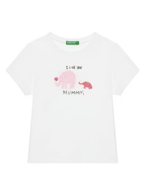 United Colors Of Benetton T-Shirt 3I1XG10JJ Biały Regular Fit