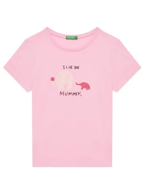 United Colors Of Benetton T-Shirt 3I1XG10JJ Różowy Regular Fit