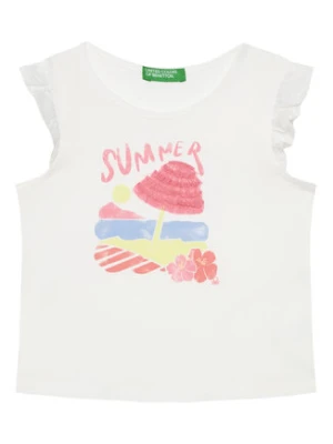United Colors Of Benetton T-Shirt 3I1XG10JK Biały Regular Fit