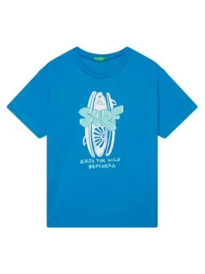 United Colors Of Benetton T-Shirt 3JERC10PE Niebieski Regular Fit