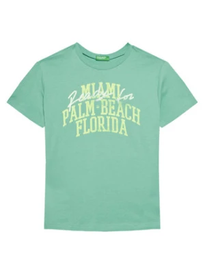 United Colors Of Benetton T-Shirt 3JERC10PE Zielony Regular Fit