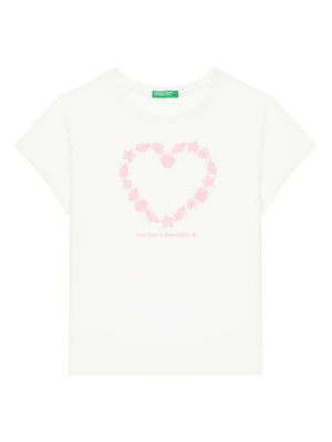 United Colors Of Benetton T-Shirt 3JERG10J3 Biały Regular Fit