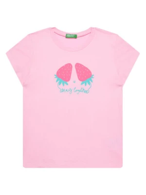 United Colors Of Benetton T-Shirt 3JERG10J3 Różowy Regular Fit
