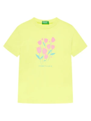 United Colors Of Benetton T-Shirt 3JERG10J3 Żółty Regular Fit