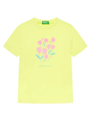 United Colors Of Benetton T-Shirt 3JERG10J3 Żółty Regular Fit