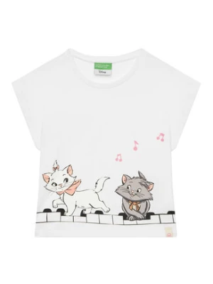 United Colors Of Benetton T-Shirt 3JERG10JC Biały Regular Fit