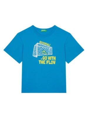 United Colors Of Benetton T-Shirt 3JERG10JQ Niebieski Regular Fit