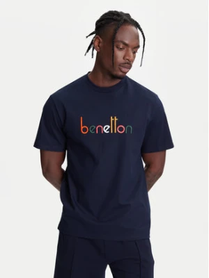 United Colors Of Benetton T-Shirt 3MI6U109O Granatowy Oversize