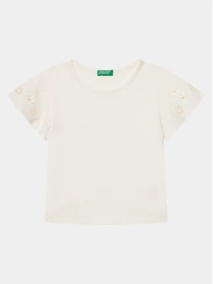 United Colors Of Benetton T-Shirt 3P4ZC10I4 Écru Slim Fit