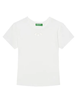 United Colors Of Benetton T-Shirt 3P4ZC10O0 Biały Slim Fit