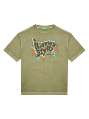 United Colors Of Benetton T-Shirt 3PCMC10N7 Zielony Regular Fit