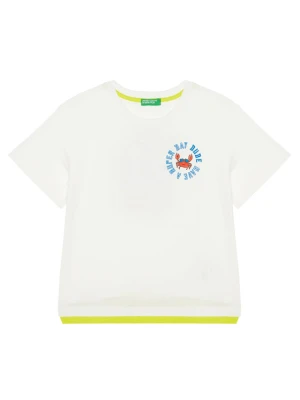 United Colors Of Benetton T-Shirt 3SLUG10JF Écru Regular Fit Kremowy