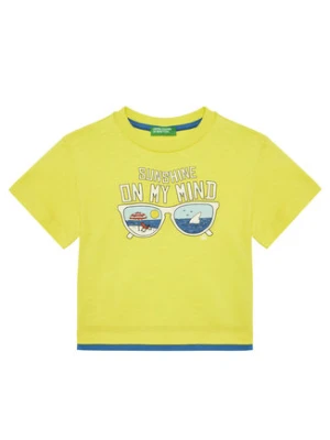 United Colors Of Benetton T-Shirt 3SLUG10JF Żółty Regular Fit