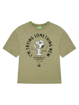United Colors Of Benetton T-Shirt 3X1SC10NI Zielony Regular Fit