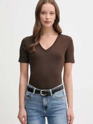 United Colors of Benetton t-shirt bawełniany damski kolor brązowy 3GA2E4230