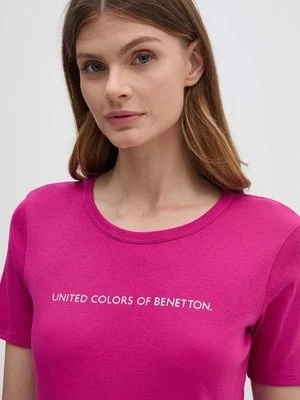 United Colors of Benetton t-shirt bawełniany damski kolor fioletowy