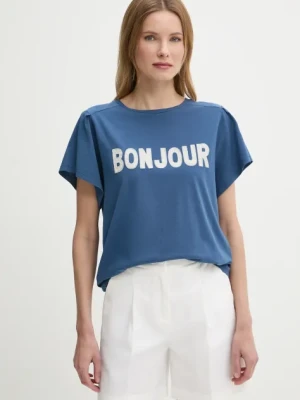 United Colors of Benetton t-shirt bawełniany damski kolor granatowy 3LNSD109Z